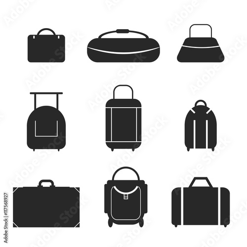 Set of suitcase icon. Vector