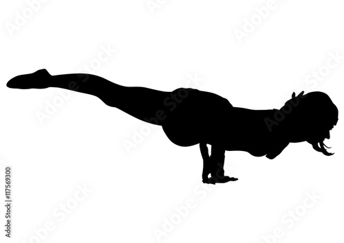 Young women in fitness classes on white background