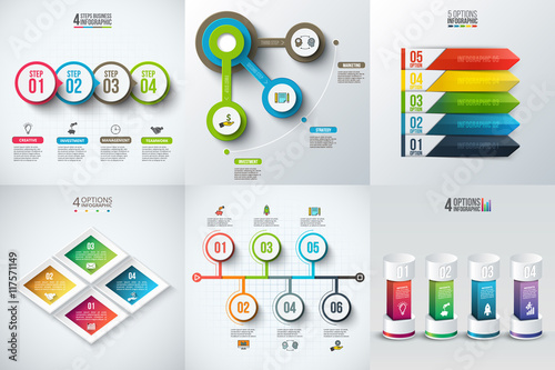 Abstract infographics number options template.