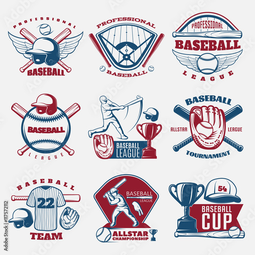 Baseball Colored Emblems