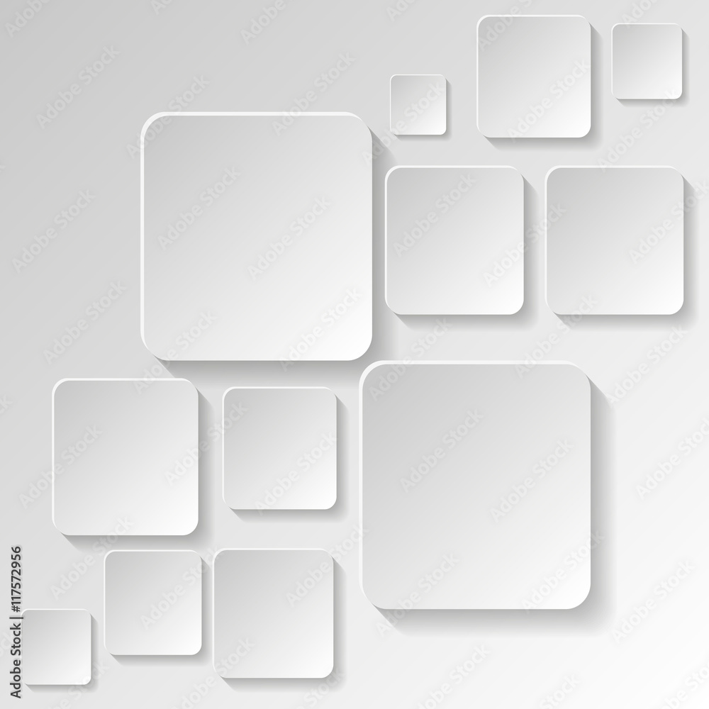 Paper square banner with drop shadows on white background. Vector illustration Paper square banner with drop shadows on white background. Vector illustration