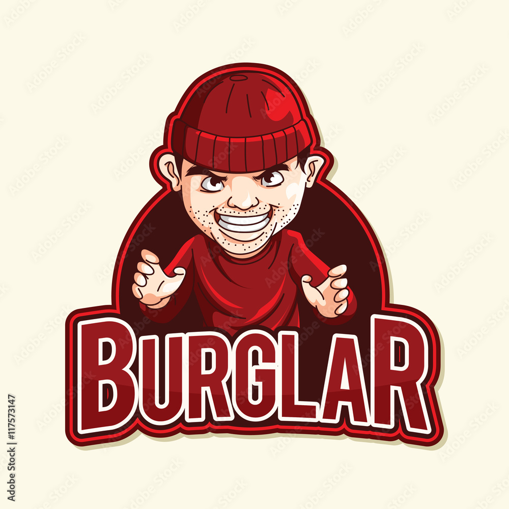 burglar red illustration design