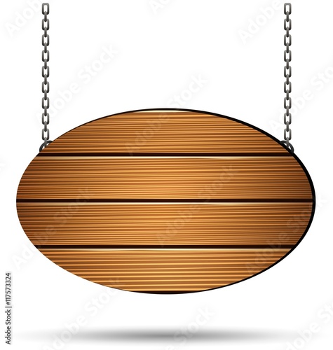 wooden board on the chains