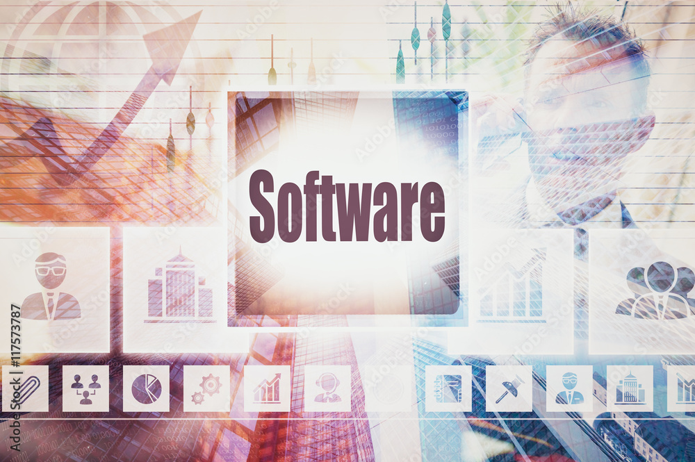 Business Software collage concept Business Software collage concept