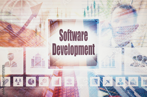 Business Software Development collage concept
