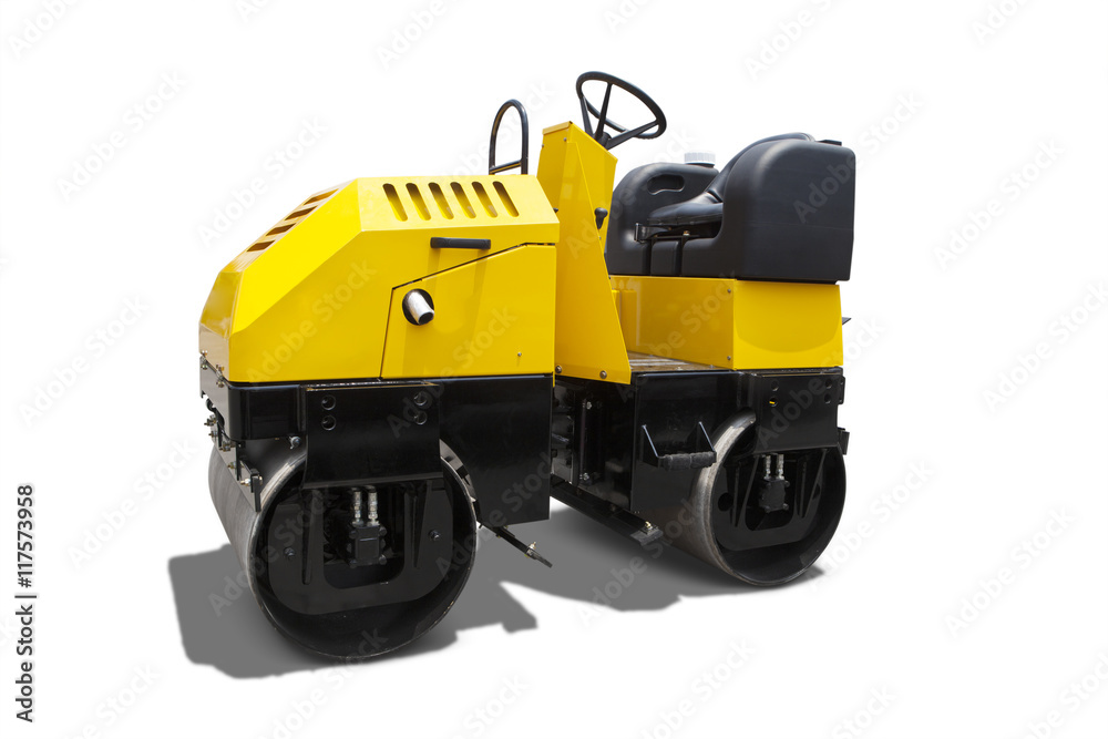 Asphalt compactor machine isolated