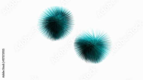 Pompons - Poptanz 03 - Haarbälle Puschel Paartanz  - blau photo