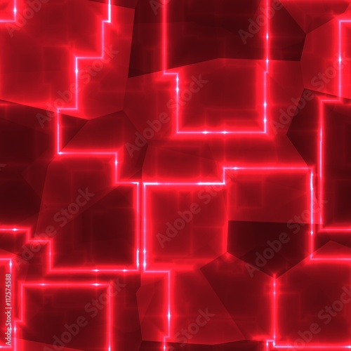 Carmine red abstract cubes image