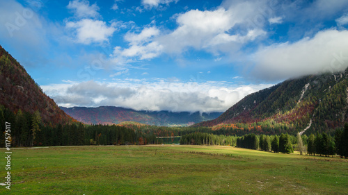 Autumn morning in the alps