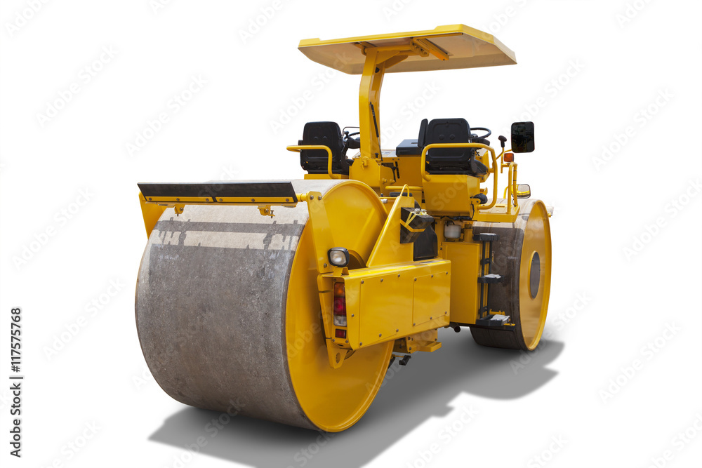 Road roller machine isolated