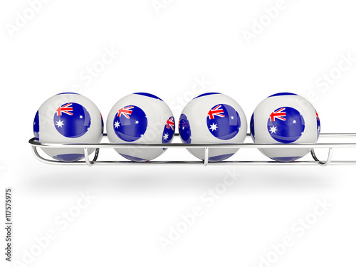 Flag of australia on lottery balls