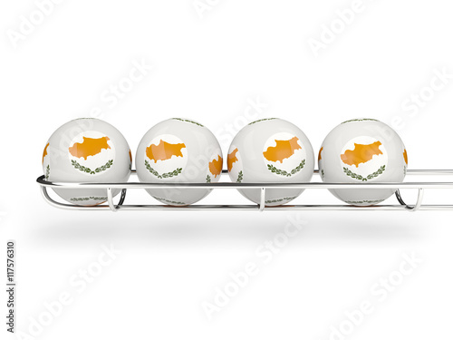 Flag of cyprus on lottery balls