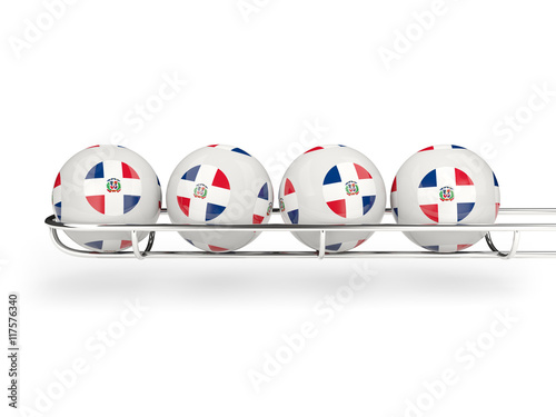Flag of dominican republic on lottery balls