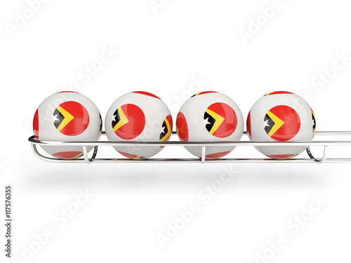 Flag of east timor on lottery balls