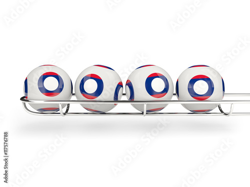 Flag of laos on lottery balls