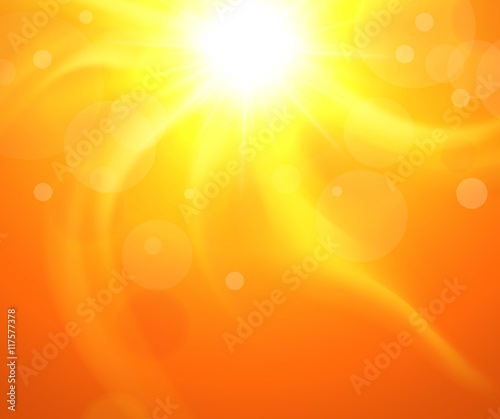 Orange bacground with glaring sun,