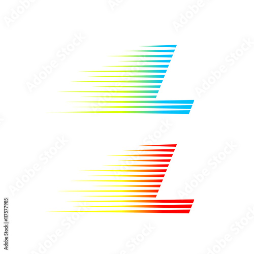 Abstract letter L logo,fast speed fire moving,quick energy sign for your orporate identity