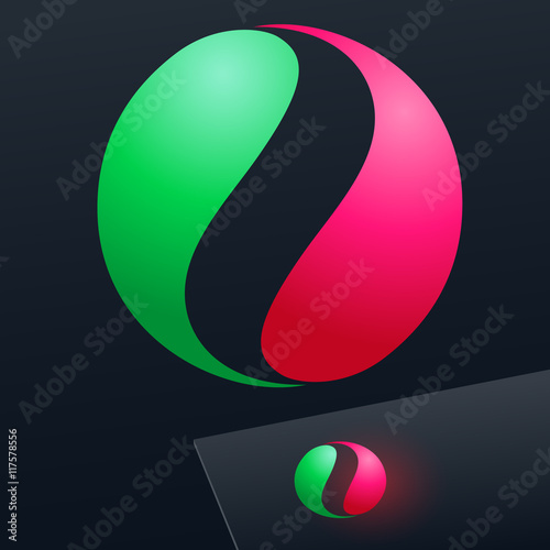 Round vector sign. Logo for Business, Technology, Corporation.