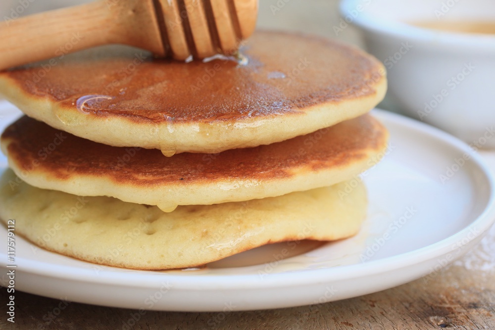 tasty pancake with honey tasty pancake with honey