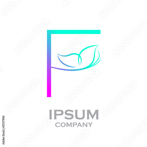 Letter F logo,Butterfly, beauty and fashion logo photo