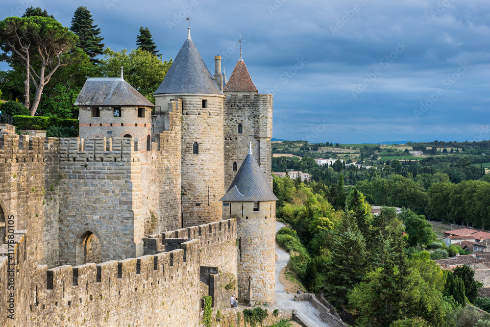 Medieval Castle fortress of Carcassonne in the south of France