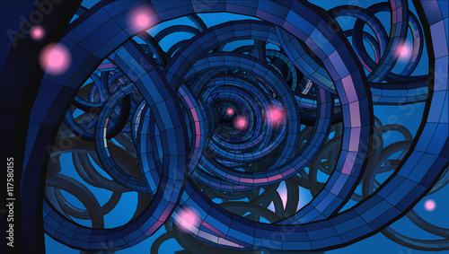 Abstract spiral wire background with technology or sci fi concep