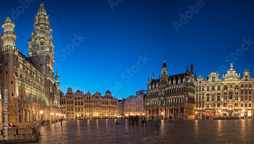 The famous Grand Place in blue hour in Brussels  Belgium