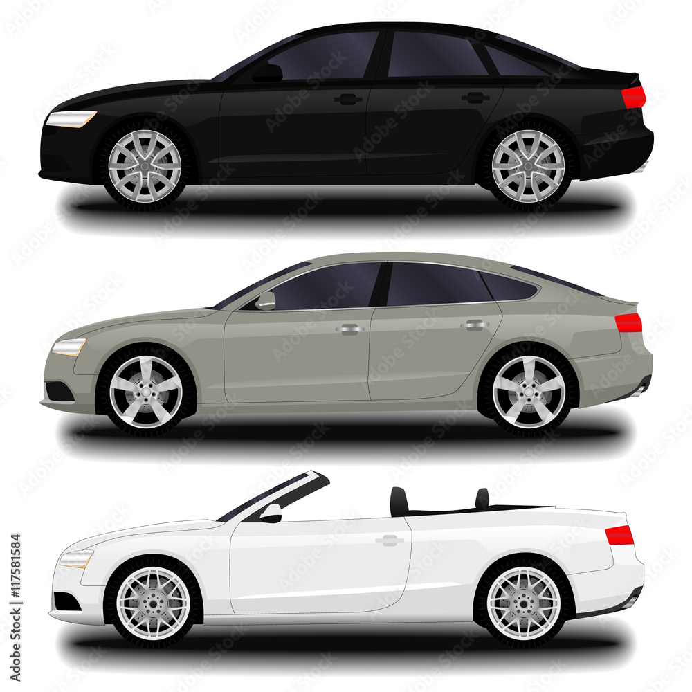 realistic car. set