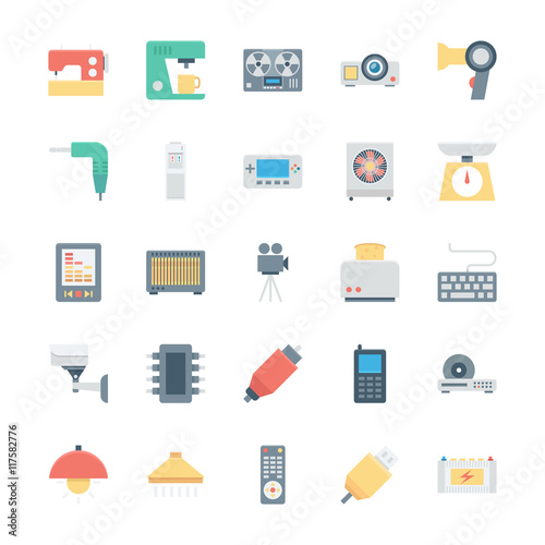 Electronics Colored Vector Icons 3