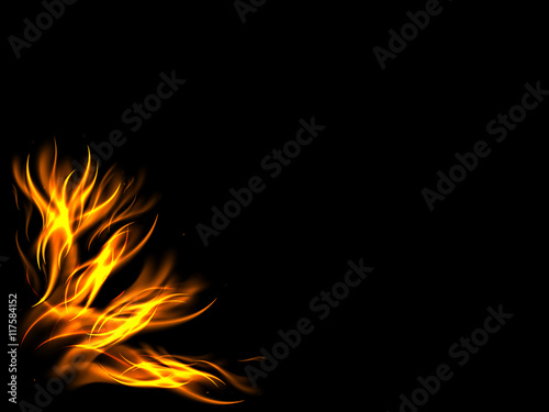 The design of the lower corner of the picture of the flames