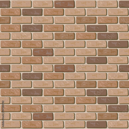 Seamless background brick wall. Vector pattern in coffee colors.