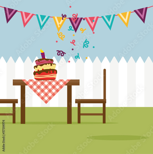Gartenparty Geburtstag Vektor