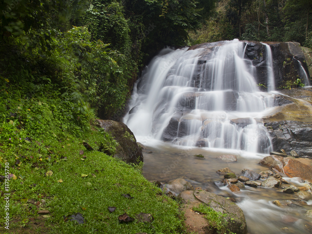 waterfall and the creek and rock in Thailand waterfall and the creek and rock in Thailand