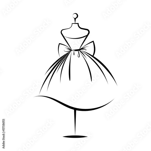 dummy dress hand drawing illustration vector