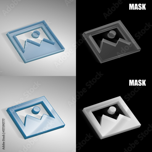 szklana ikona 3D vektor