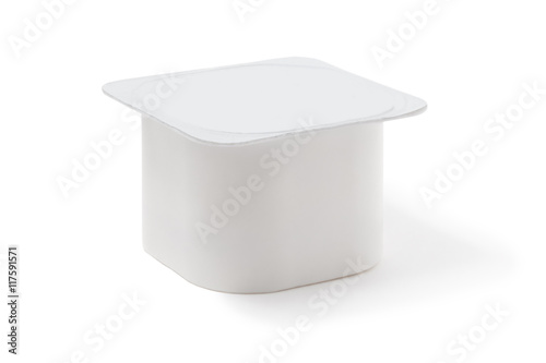 yoghurt pot. isolated on the white background with clipping path