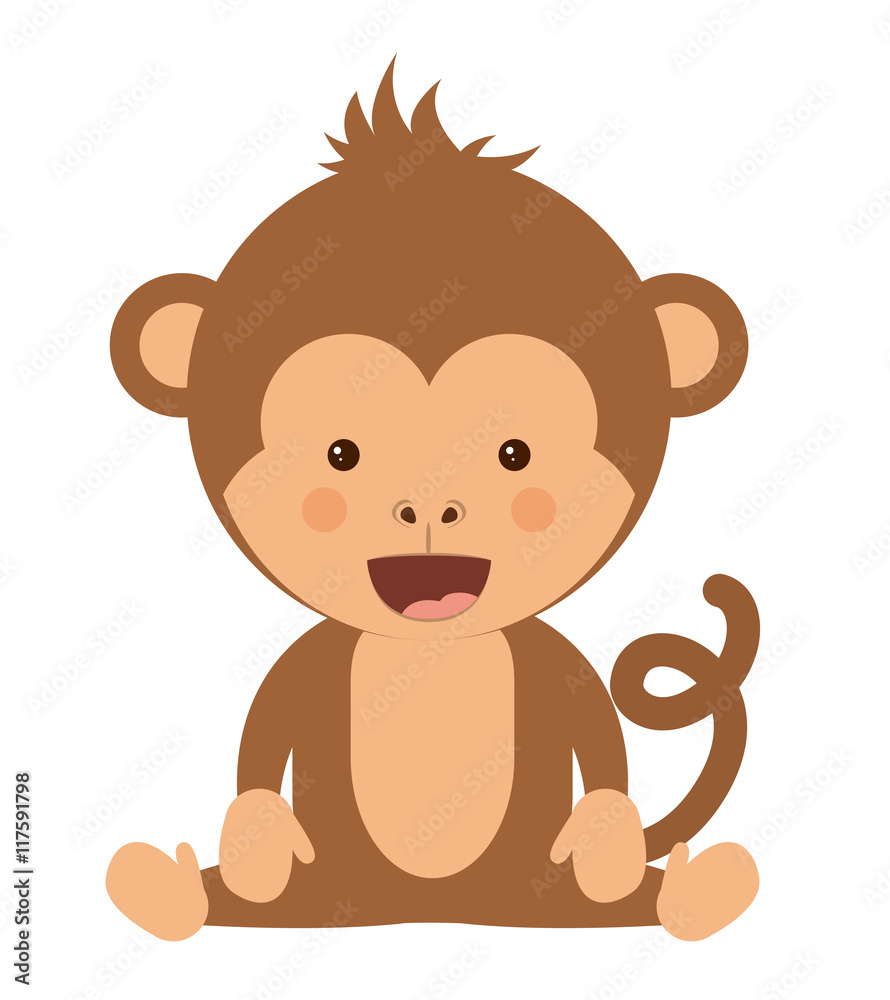 funny monkey character isolated icon design, vector illustration graphic funny monkey character isolated icon design, vector illustration graphic
