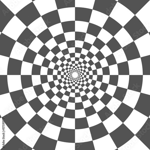 Vector Checkered Vortex Spiral Swirl Background