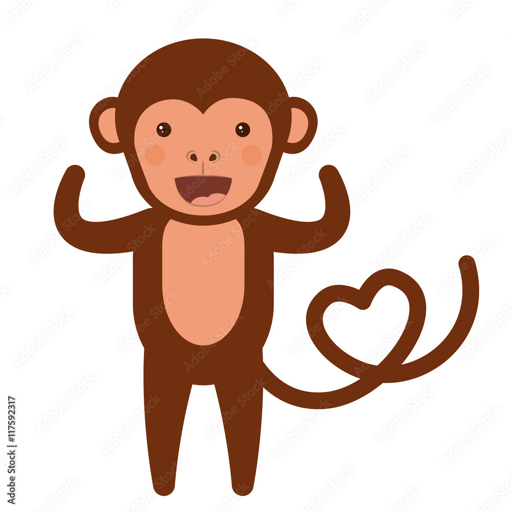 funny monkey character isolated icon design, vector illustration graphic funny monkey character isolated icon design, vector illustration graphic