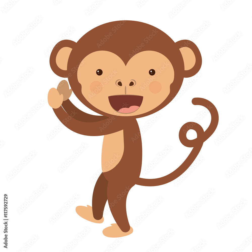 Fototapeta premium funny monkey character isolated icon design, vector illustration graphic 