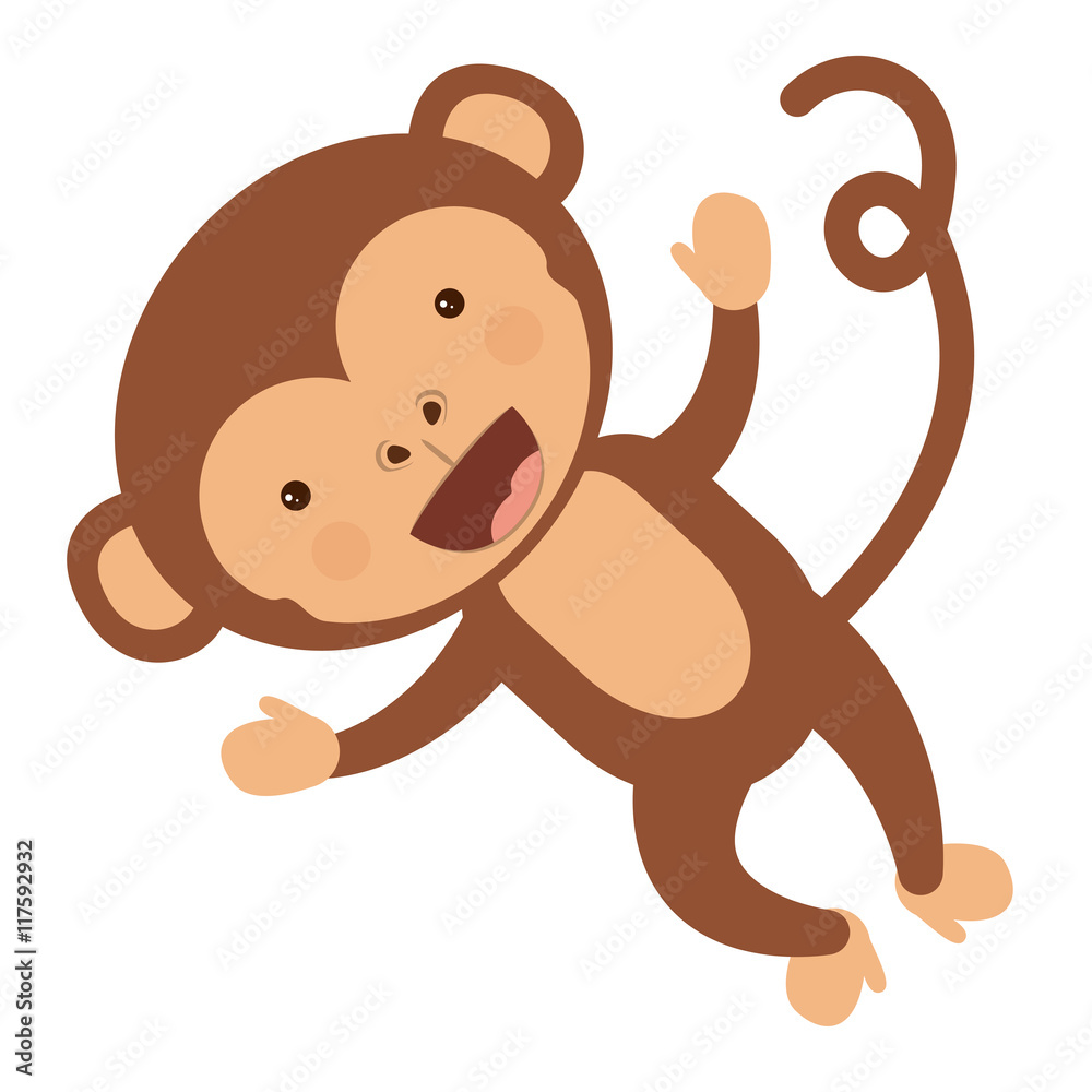Fototapeta premium funny monkey character isolated icon design, vector illustration graphic 