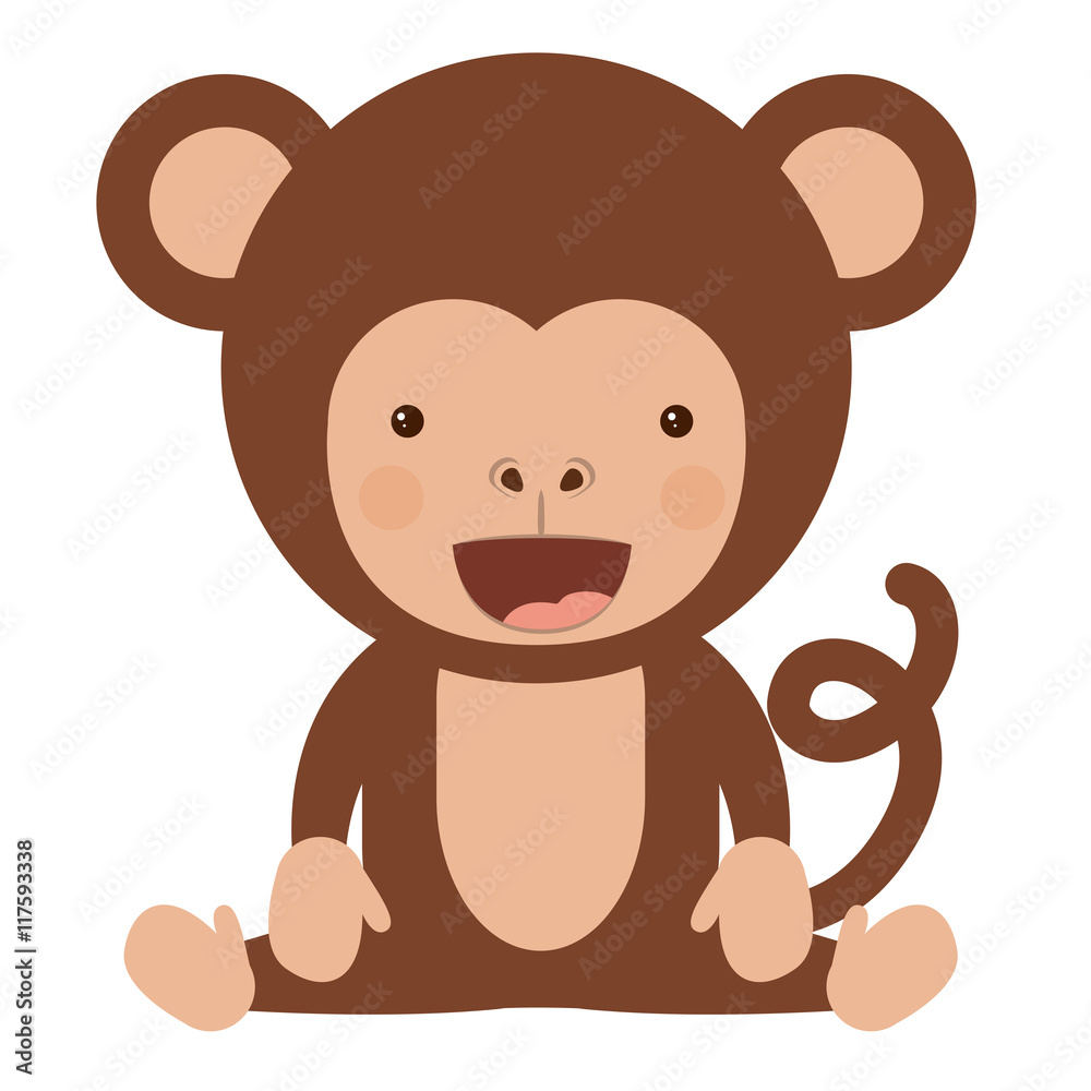 funny monkey character isolated icon design, vector illustration graphic funny monkey character isolated icon design, vector illustration graphic