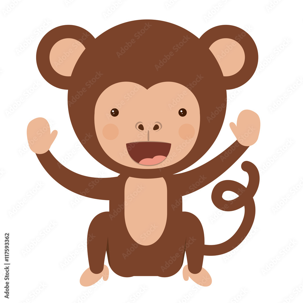 funny monkey character isolated icon design, vector illustration graphic funny monkey character isolated icon design, vector illustration graphic