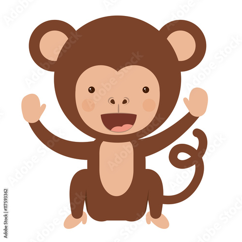funny monkey character isolated icon design  vector illustration  graphic 