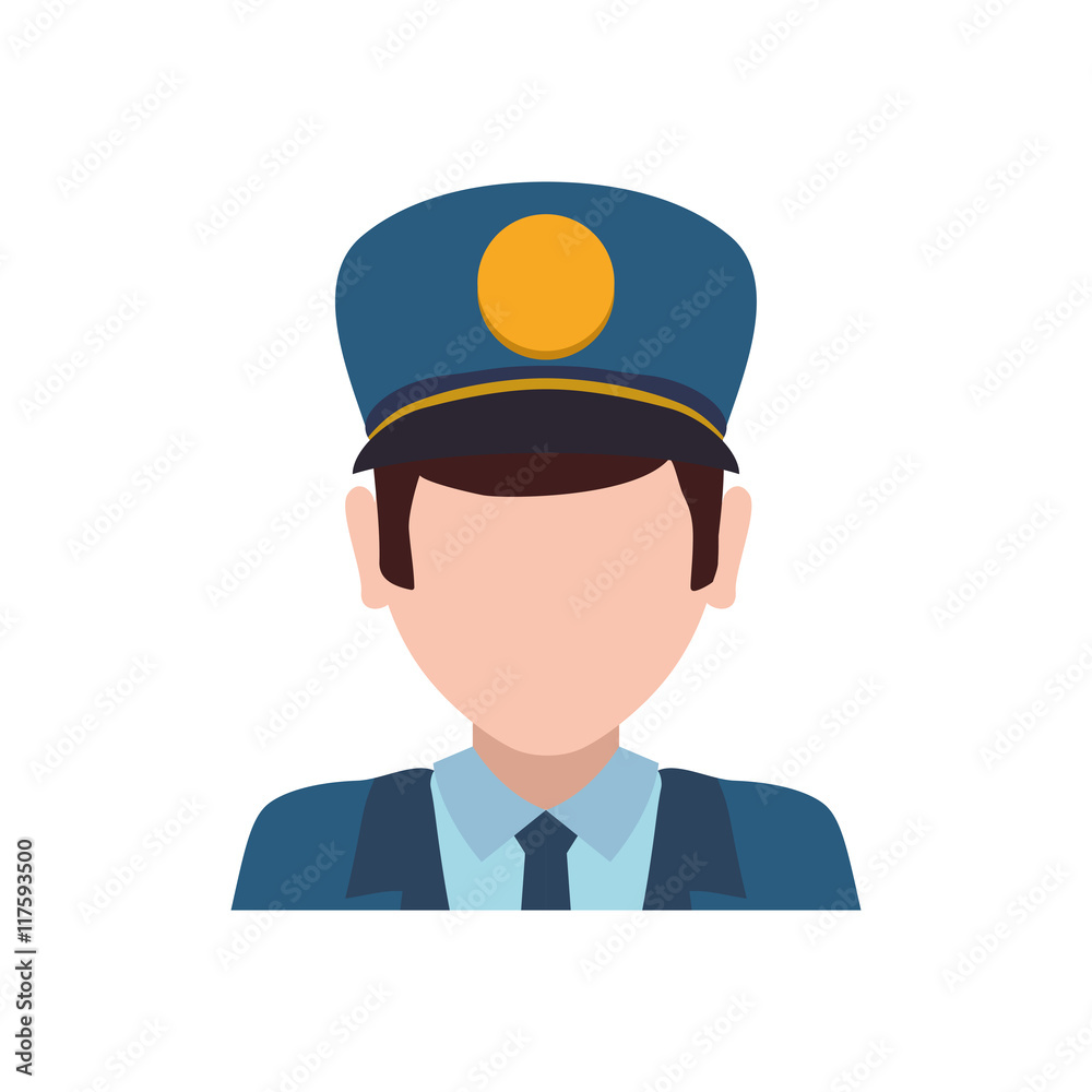 postman delivery shipping logistic security icon. Isolated and flat illustration. Vector graphic