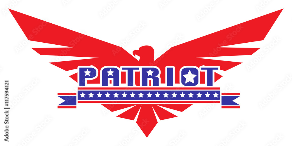 Obraz premium Eagle logo design patriot on white background vector illustration.