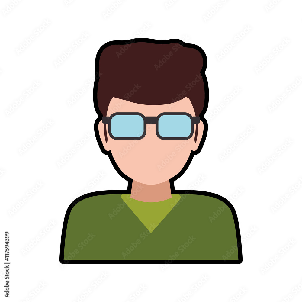 Man glasses male avatar person people icon. Isolated and flat illustration. Vector graphic Man glasses male avatar person people icon. Isolated and flat illustration. Vector graphic