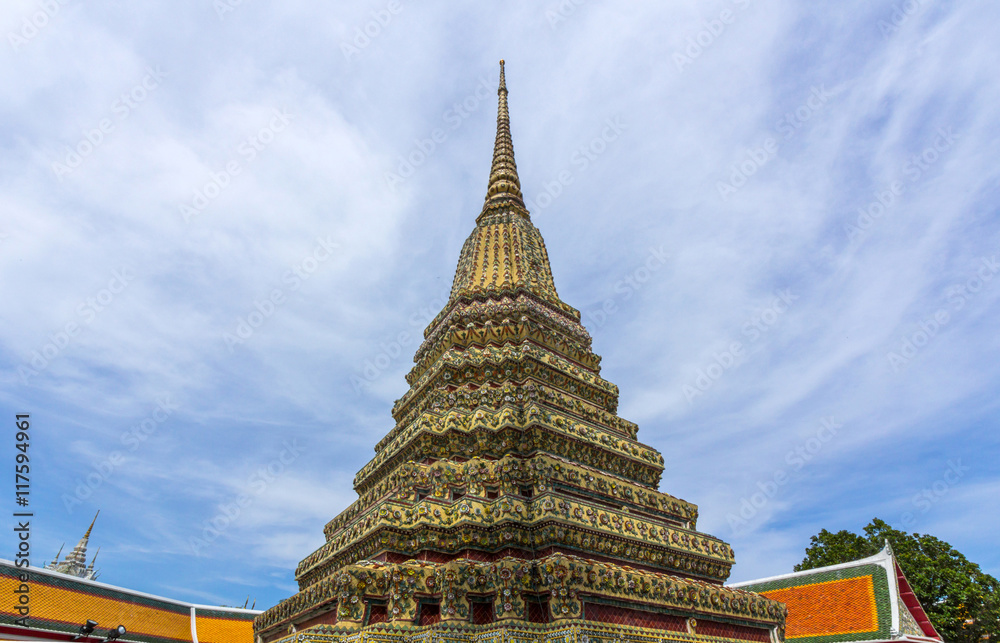 Fototapeta premium Stupas of Wat Po Buddhist temple complex in Bangkok, Thailand.