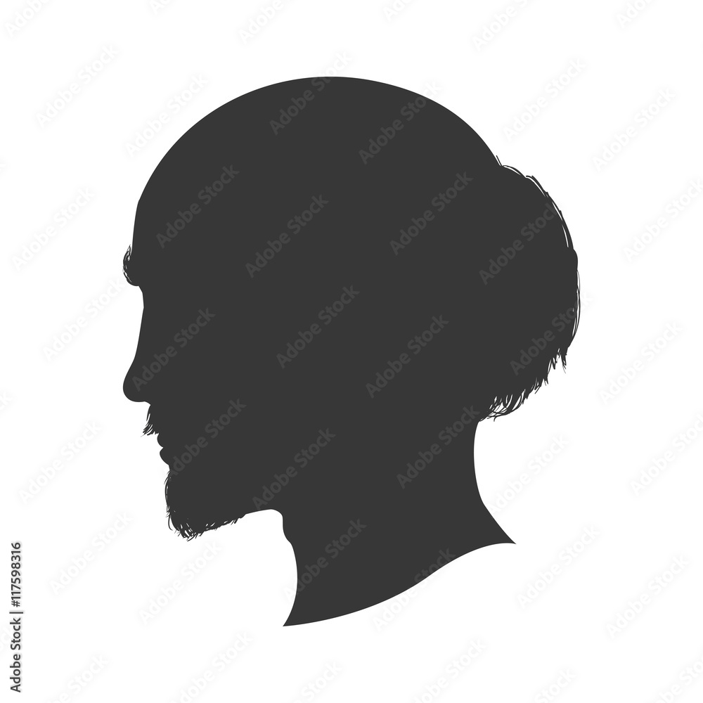 Man male head silhouette avatar person people icon. Isolated and flat illustration. Vector graphic