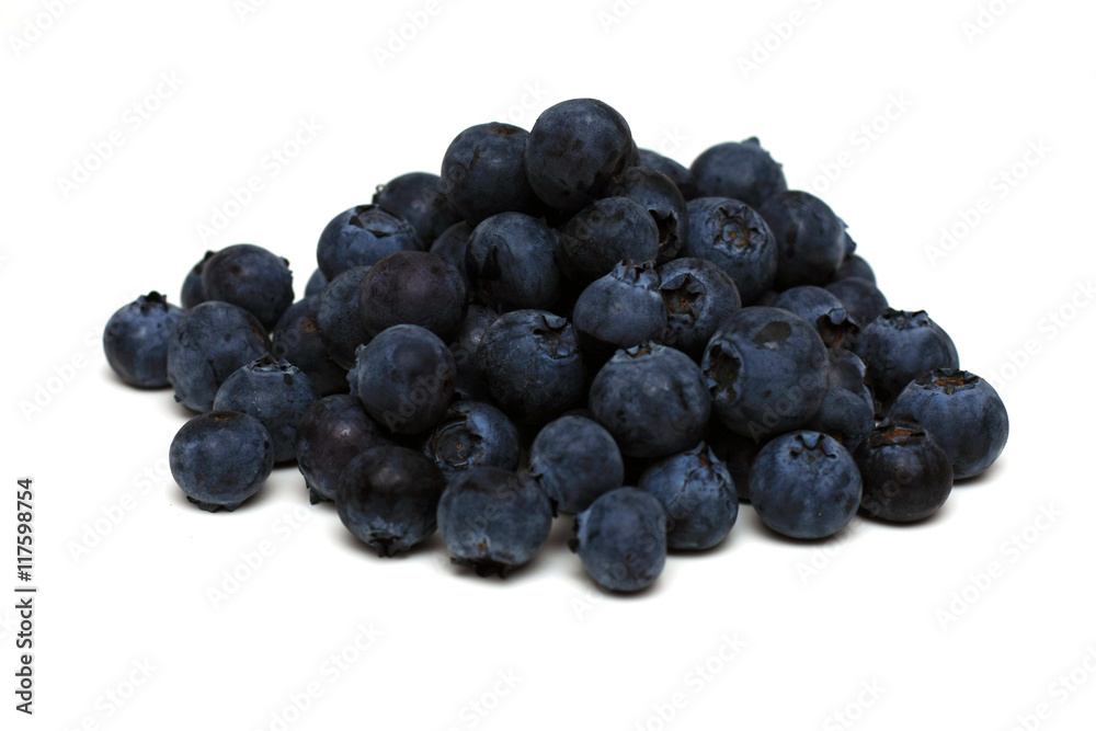 Loose Blueberries on a white background Loose Blueberries on a white background